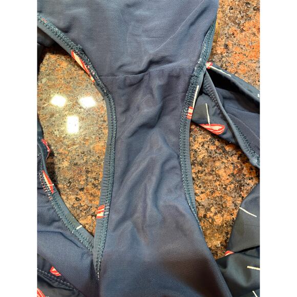 Nip Tuck Tankini Umbrella Print Twisted Front Retro Full Coverage Bikini Size 16 - Picture 8 of 12